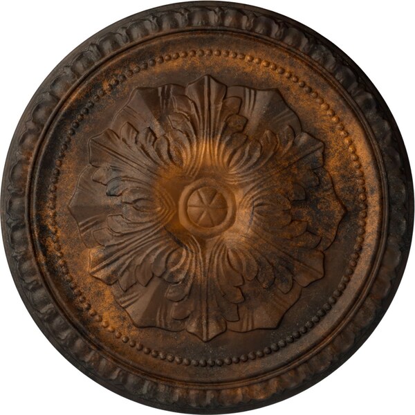 Ekena Millwork Richmond Ceiling Medallion (Fits Canopies up to 2 5/8"), Hand-Painted Rust, 18"OD x 1 3/8"P CM18RIRUS - main